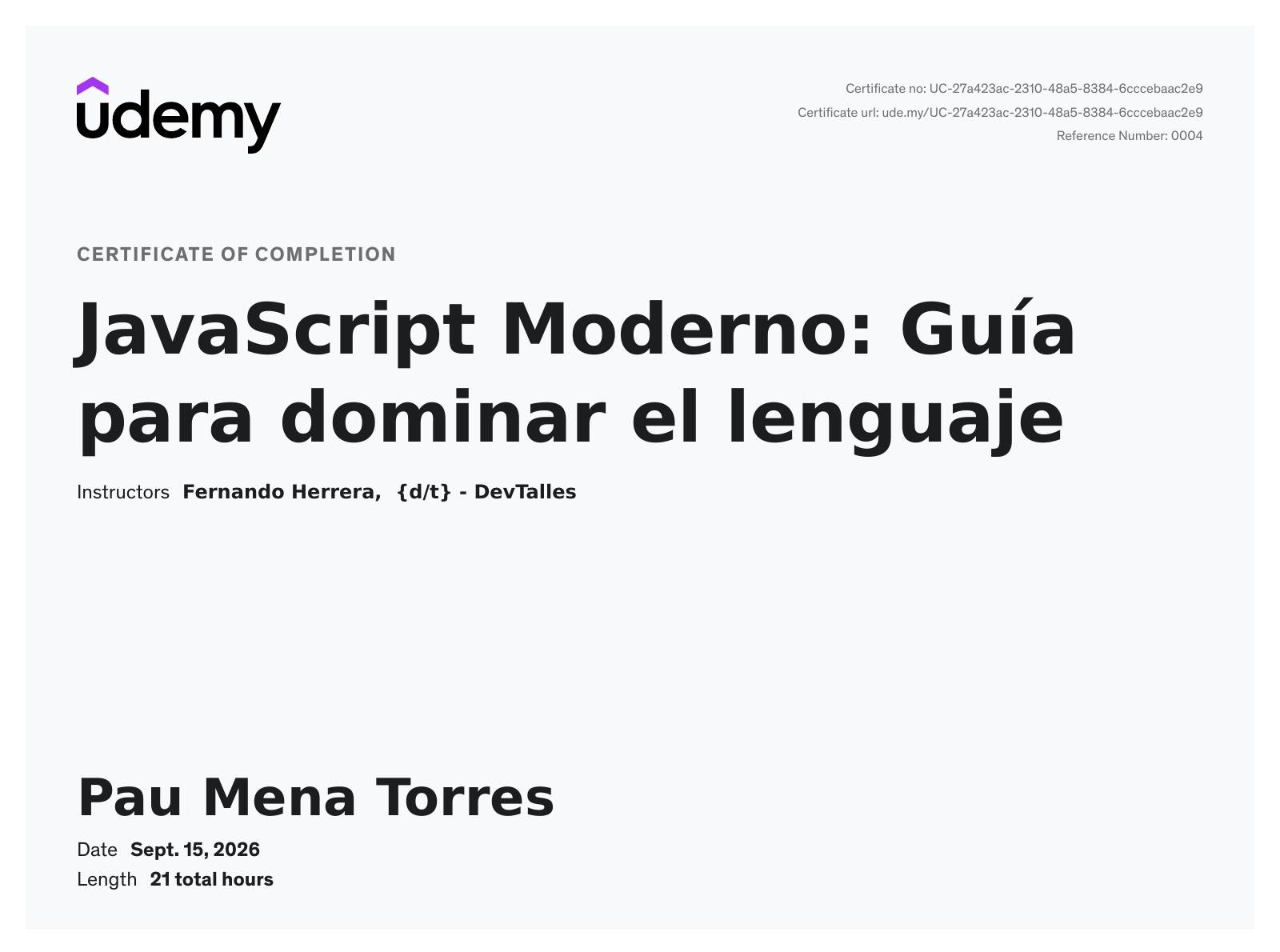 JavaScript Certificate - Pau Mena Torres